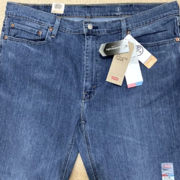 LEVI'S 541 Men’s Athletic Taper Stretch Blue Denim Jeans Size 39x30 - Picture 2 of 8